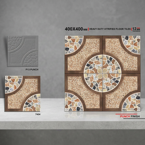 Carreaux de sol extérieurs en porcelaine numérique couleur ivoire terre cuite, résistants à l'usure et imperméables, tailles 300x300mm et 400x400mm - Product Image 6