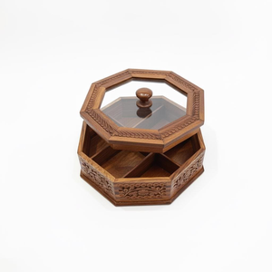 Handmade Wood Masala <b>Box</b> Premium Wooden Spice Storage for Kitchen use - Product Image 1