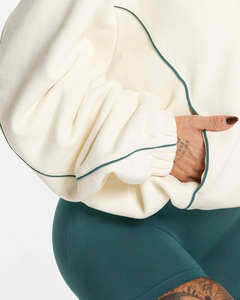 Sudadera con capucha de alta calidad, extragrande, con contraste de colores y ribetes, para mujer, transpirable, de algodón y forro polar, estilo urbano. - Product Image 5