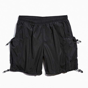 Shorts de bain pour hommes, couleur unie rose, taille mi-haute, cordon de serrage, légers, respirants, séchage rapide, décontractés, en tissu Oxford - Product Image 6