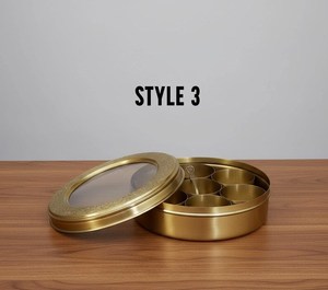 Brass Spice Box – Handcrafted <b>Kitchen</b> Utility & Festive Gift - Product Image 3