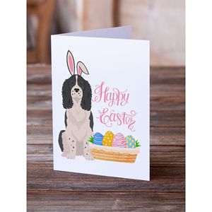 Whimsical A7 tamaño 5x7 negro inglés Springer Spaniel tarjetas de felicitación de Pascua Paquete de 8 tarjetas de nota en blanco con sobres - Product Image 2