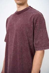 Heavyweight Custom Fabric Oversized Bleached Acid Wash Distressed T-Shirt Featuring Decorative Short Sleeve Unisex Crewneck Prem - Product Image 4