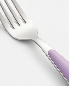 Ensemble de couverts en acier inoxydable avec poignées violettes, finition miroir, design minimaliste, compatible lave-vaisselle, pour les dîners de mariage - Product Image 2