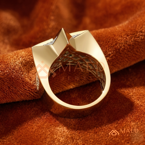 Bague de luxe pour homme plaquée or 18 carats en forme d'étoile, entièrement sertie de moissanite, bijoux hip-hop, bague personnalisée étoile à cinq branches en diamant de laboratoire - Product Image 4