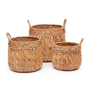 Cesta Ecológica Hecha a Mano de Jacinto de Agua, Organizador de Almacenamiento Tejido Naturalmente, Cesta Decorativa para el Hogar, Fabricante Mayorista - Product Image 3