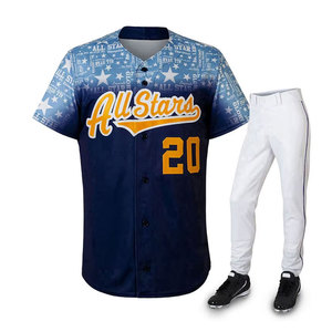 High Quality Full Button <b>Baseball</b> Uniform With Combo <b>Set</b> Quick Drying Breathable Recyclable Unisex <b>baseball</b> uniform - Product Image 1