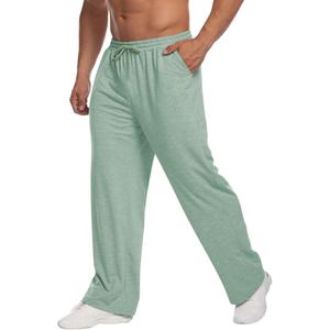 Pantalon droit uni en coton personnalisé, coupe ample et décontractée, style mode, idéal pour le sport et les loisirs - Product Image 1