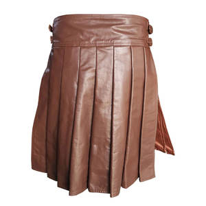 Kilt de Cuero Marrón para Hombre, Estilo Utilitario con Pliegues Completos, Venta al Por Mayor, OEM ODM 2026 - Product Image 3