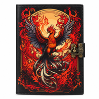 Nouveau carnet de notes à couverture rigide en cuir imprimé Hibou Phénix, cousu, cadeau magique, style sorcier Potter, papier vintage à bords festonnés