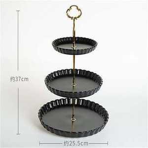 Modern Gold Metal Pedestal Fruit Bowl Leaf <b>Edge</b> Decorative Serving Tray Centerpiece Stand for Dining Table Party Decor - Product Image 5