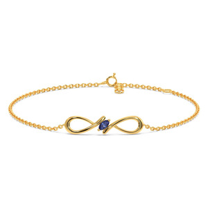 Midnight <b>Infinity</b> Diamond <b>Bracelet</b> with Yellow Gold Chain and Sleek Marquise Center Accent Design - Product Image 2