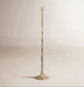 Gold Metal Taper Candle Holder - <b>Tall</b> Twisted Candlestick Stand with Sculptural Design for Elegant Home Decor <b>Table</b> Centerpiece - Product Image 2