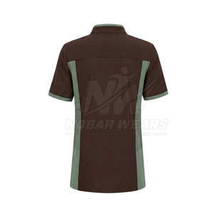 Blouse de travail médicale avec demi-fermeture éclair sur le devant, manches courtes, col montant et construction confortable pour les tâches quotidiennes - Product Image 4
