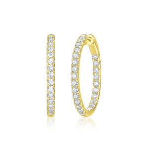 Pendientes de Aro Delgados con Diamantes de Moissanita y Plata de Ley 925, Elegantes y Personalizados para Mujer, Chapados en Rodio, Regalos de Aniversario - Product Image 1