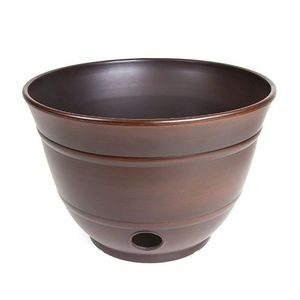 Maceta de cobre pulido para almacenamiento de mangueras de jardín con tapa y asa de pájaro, organizador de agua para exteriores - Product Image 2