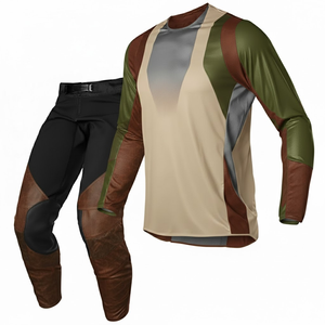 Ensemble de motocross personnalisé imprimé par sublimation, maillot et pantalon durables, vêtements de sport coupe-vent, respirants et à séchage rapide - Product Image 1