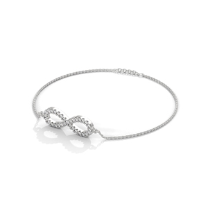 <b>Infinity</b> Diamond <b>Bracelet</b> Fine Chain Link Bangle for Wedding Anniversary Gift - Product Image 2
