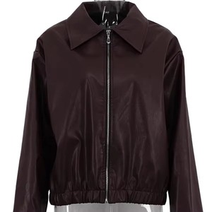 Vestes en cuir pour hommes et femmes, style mode, en cuir véritable, avec fermeture éclair, pour la vente en gros - Product Image 1