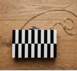 Artisan Shell Mosaic <b>Mother</b> of Pearl Clutch Bag with Removable Metal Chain - Product Image 6