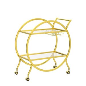 Chariot de bar moderne en métal, chariot à boissons roulant, mobilier de bar de luxe pour la maison, restaurant, hôtel, collection de service de boissons, acier noir - Product Image 3