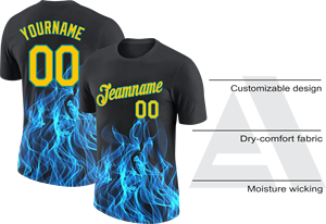 Maillots de baseball haut de gamme avec chemises en mesh de qualité supérieure et maillots à col rond à manches courtes, couleurs noir, jaune, bleu - Product Image 2