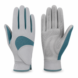 Guantes de equitación personalizados con texto, correa de tela brillante, malla y cuero PU, guantes ecuestres de Pakistán. - Product Image 4