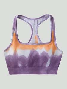 Ensemble de yoga sans couture tie-dye pour femmes, taille haute, séchage rapide, respirant, vêtements de sport pour la course et l'entraînement, vente en gros personnalisée - Product Image 4