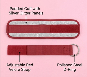 Correas de tobillo con purpurina para máquinas de cable, para ejercicios de piernas, correas de tobillo con purpurina ajustables con anillo en D, soporte para el pie, correas de gimnasio para piernas - Product Image 5