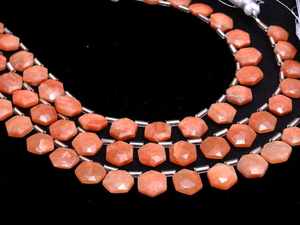 Natural Peach Moonstone Faceted Hexagon Shape Loose Gemstone Briolette Beads 5-9mm High Quality Moonstone Beads Jewelry Making - Product Image 4