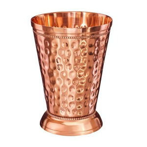Premium Handcrafted Pure Hammered <b>Copper</b> Mint Julep <b>Cup</b> with Beaded Rim Lacquered <b>Copper</b> Tumbler for Cocktails Hotel Gifting - Product Image 4