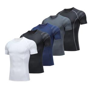 Sports Top T Shirts Rashguard Custom Rash Guard Fitness Gym Shirt Rash Guard Men Short Sleeve Hot Selling Breathable <b>Tight</b> Shirt - Product Image 6