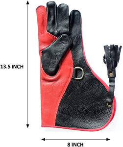 Guante de cetrería de cuero resistente para hombre, para el manejo de aves de presa – Guante protector reforzado con puño extra largo para halcón - Product Image 5
