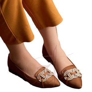 Customized Color Knot <b>Women</b> Flats <b>Slip</b>-On Light Weight High Quality Elegant Genuine Leather New Arrival - Product Image 3