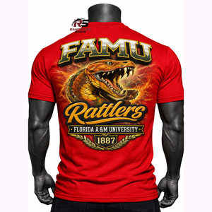 T-shirts personnalisés en gros avec logo FAMU pour hommes et femmes |   T-shirt confortable en coton style streetwear, chemise HBCU - Product Image 3