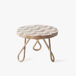 Support à gâteau en bois rond, présentoir à desserts, motif géométrique, pieds en métal, adapté pour les fêtes, les mariages, les pâtisseries, les cafés, les restaurants - Product Image 4