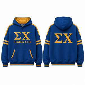 เสื้อฮู้ด Sigma Chi 1855 สีน้ำเงิน ตัวอักษรสีทอง แขนยาว ผ้าฟลีซ เสื้อสเวตเชิ้ตลำลองสำหรับผู้ชาย ทรงปกติ มีกระเป๋า ฤดูหนาว โพลีเอสเตอร์/ผ้าฝ้าย - Product Image 4