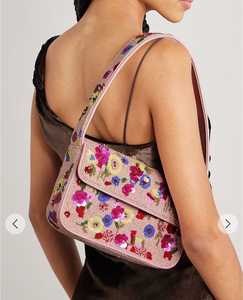 Sac à main de soirée pour femme, sacoche à rabat en perles de verre florales roses tissées à la main, avec compartiment pour téléphone, idéal pour les bals et banquets - Product Image 6