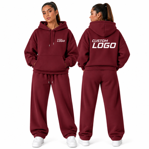 Custom Unisex Heavyweight Hoodies <b>Jogger</b> Pants Sets Cotton <b>Fleece</b> Casual Sport Luxury Blank Oversized Gym Tracksuits for <b>Women</b> - Product Image 4