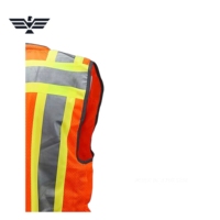 Profesyonel Kalite Yüksek Görünürlüklü Polyester Güvenlik Yeleği Unisex Yansıtıcı İş Kıyafeti Turuncu Cepli Şeritli Serigrafi Baskılı