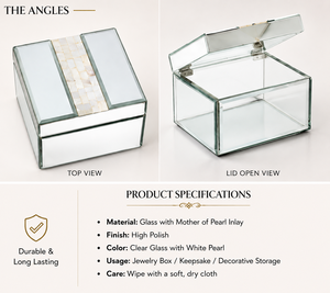 Luxury <b>Silver</b> Mirror Glass Decorative Storage Box Set Dragonfly <b>Knob</b> Premium Jewelry Vanity Organizer Boxes Home Decor Lacquered - Product Image 5