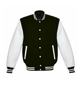 Men's Baseball Varsity <b>Jacket</b> with Stand Collar and Coated Sleeves Custom Logos Wholesale Schoolboy Varsity <b>Jacket</b> - Product Image 5