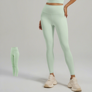 Women Wide <b>Leggings</b> Full Length Solid <b>Black</b> Stretch Breathable Quick Dry Knitted Spandex Polyester Seamless Design - Product Image 3