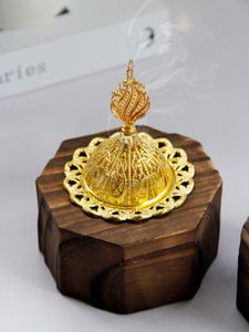 Brûleur à Bakhoor en bois artisanal de luxe avec bol en laiton – Brûleur d'encens arabe pour Oud, cadeau Ramadan et Aïd, décoration d'intérieur - Product Image 4