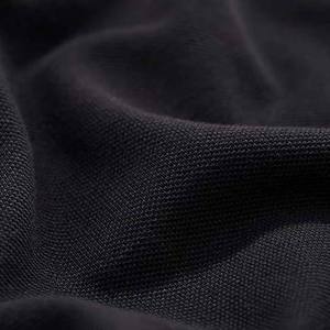 Polo à manches courtes pour homme, noir, uni, décontracté, tricoté, 100% coton, boutonné devant, coupe classique, tissu piqué anti-rides - Product Image 4