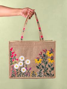 Bolsa de Yute con Patrón Geométrico de Alta Calidad, Bolsa Reutilizable para Clientes de Librerías y Papelerías a Buen Precio - Product Image 5