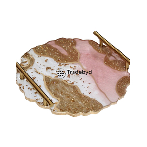 Plateau de service mobile en résine de qualité supérieure, plat décoratif moderne pour la cuisine, la table à manger, la décoration intérieure, les cadeaux, Tradebyd - Product Image 4