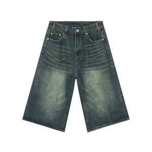 Nouveau Jean en Denim de Coton Délavé Foncé, Style Vintage Tendance, Respirant, Taille Mi-Haute, Coupe Droite, Décontracté d'Été, Sexy, Grande Taille, Ample et Effet Usé - Product Image 4