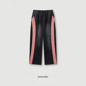 Custom Streetwear <b>Jogger</b> Sweatpants Cotton Baggy <b>Stacked</b> Sweat Straight Wide Leg Bottom Men Flare Pants - Product Image 4