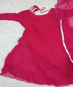 NUEVO MODELO: Vestido GEORGETTE con Estampado y DUPATTA, Ropa Festiva, PRECIO AL POR MAYOR, Prenda Étnica, Kurti de Algodón Multicolor - Product Image 3